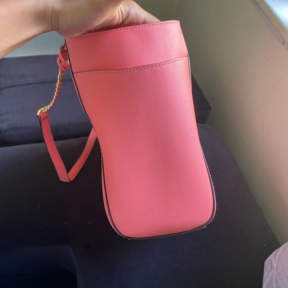 Michael Kors Jet Set Large Saffiano Leather Shoulder Bag Pink - Picture 7 of 11